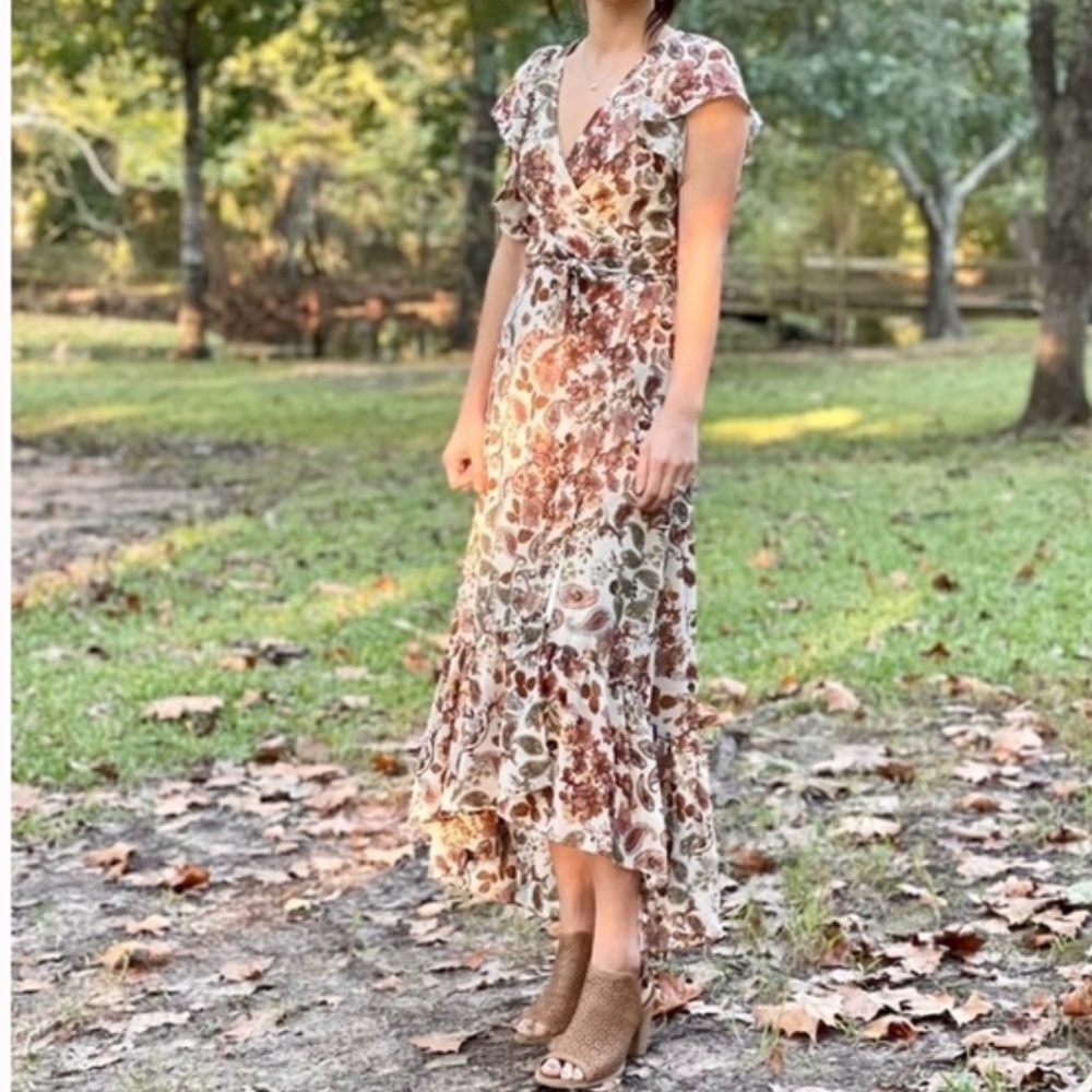 Anthropologie X Drew Terra Vintage Floral MIDI Wrap Dress